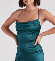 Leanna Satin Strappy Mini Dress