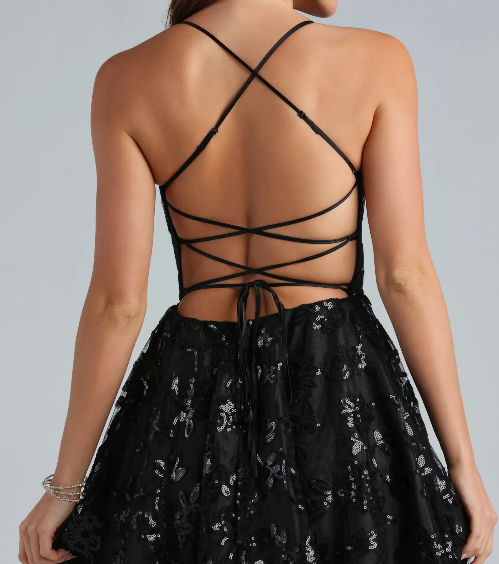 Joanna Sequin Lace Party Dress