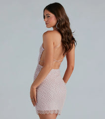 Brigitta Pearl Embroidered Mini Dress