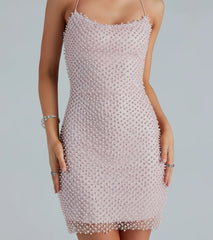 Brigitta Pearl Embroidered Mini Dress