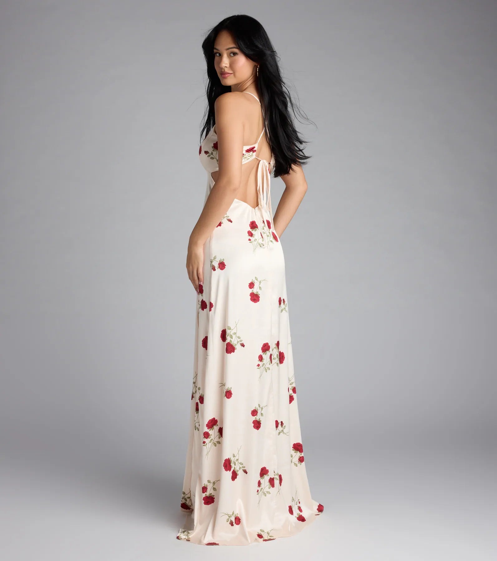 Madeline Floral Strappy Back A-Line Formal Dress