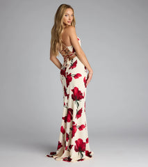 Rowyn Floral Lace-Up Mermaid Formal Dress