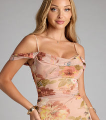 Holly Floral Cold Shoulder Mermaid Formal Dress