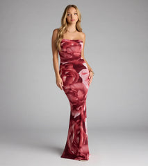 Danielle Floral Strapless Mermaid Formal Dress