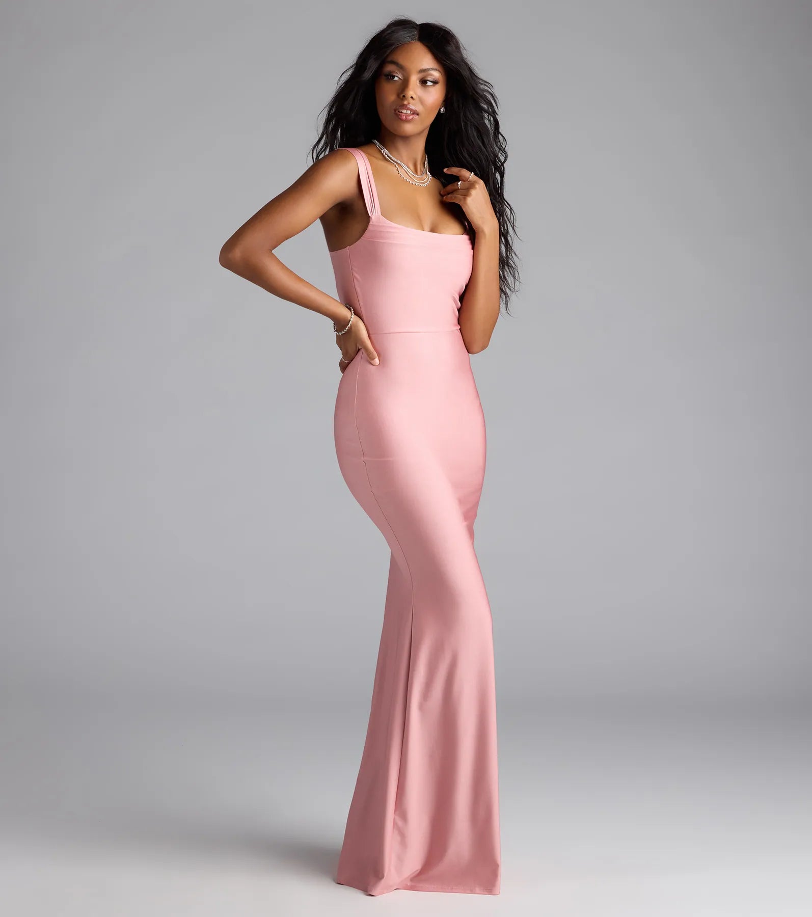 Abby Cowl Neck Mermaid Formal Dress