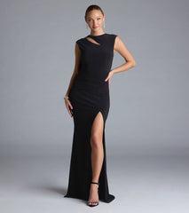 Deirdre Ruched High Slit Mermaid Dress