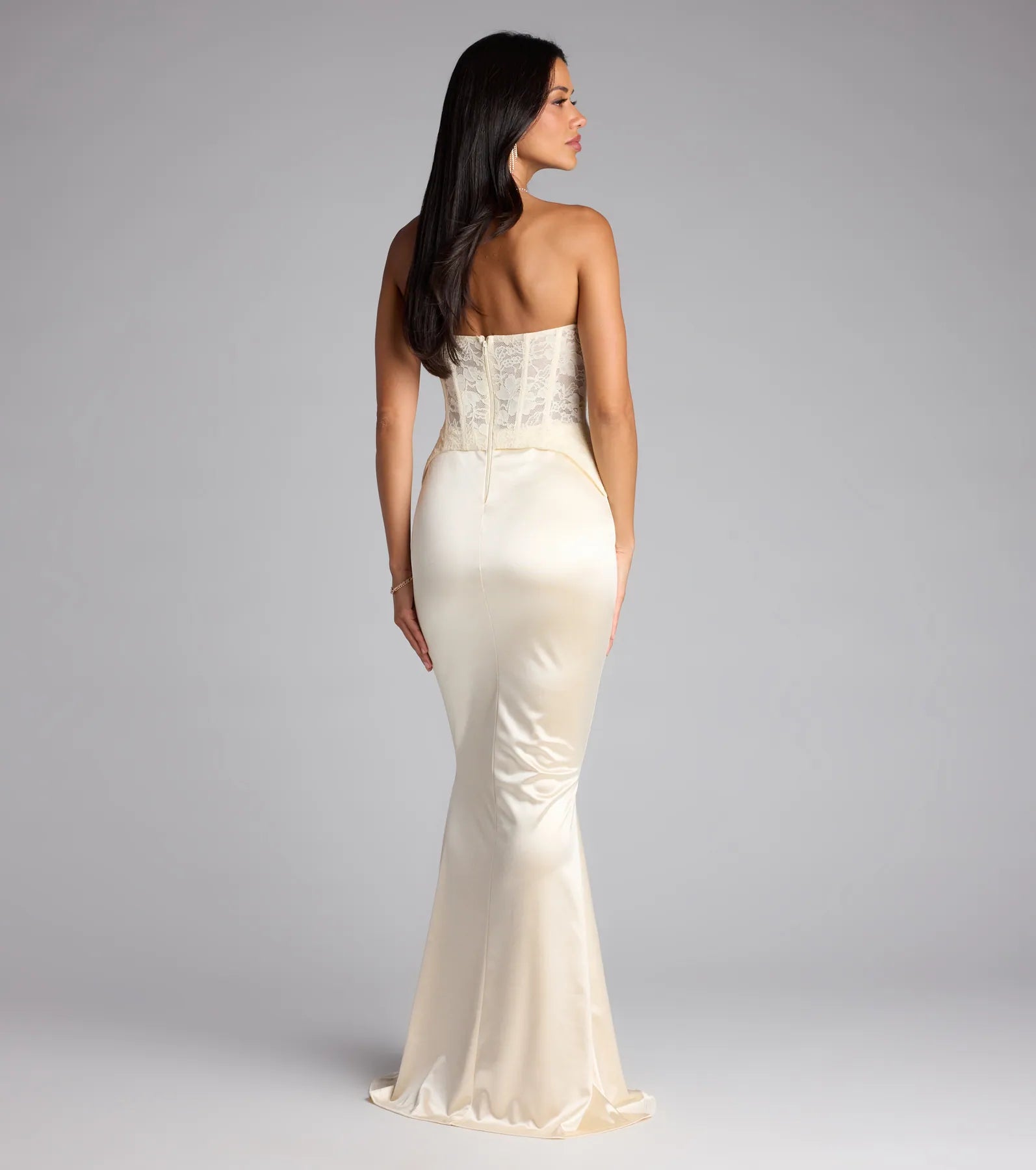 Ciara Lace Corset Satin Mermaid Formal Dress