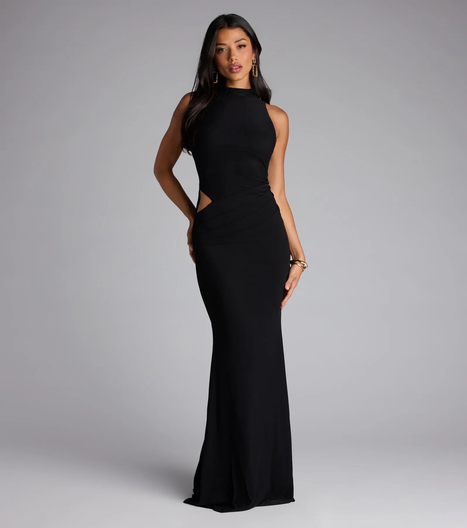 Katherine Mock Neck Cutout Mermaid Formal Dress