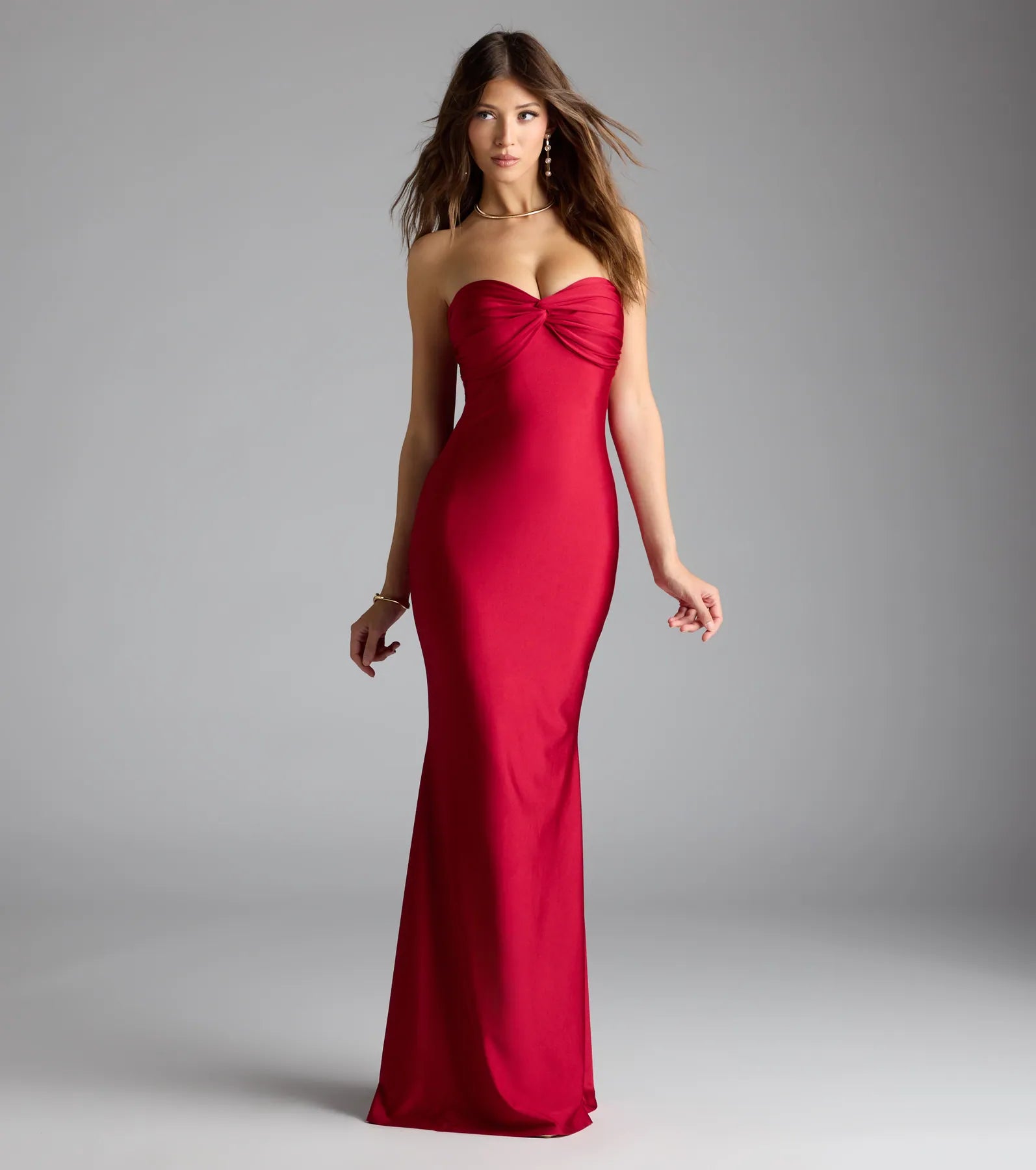 Kimberly Strapless Tie-Back Mermaid Formal Dress