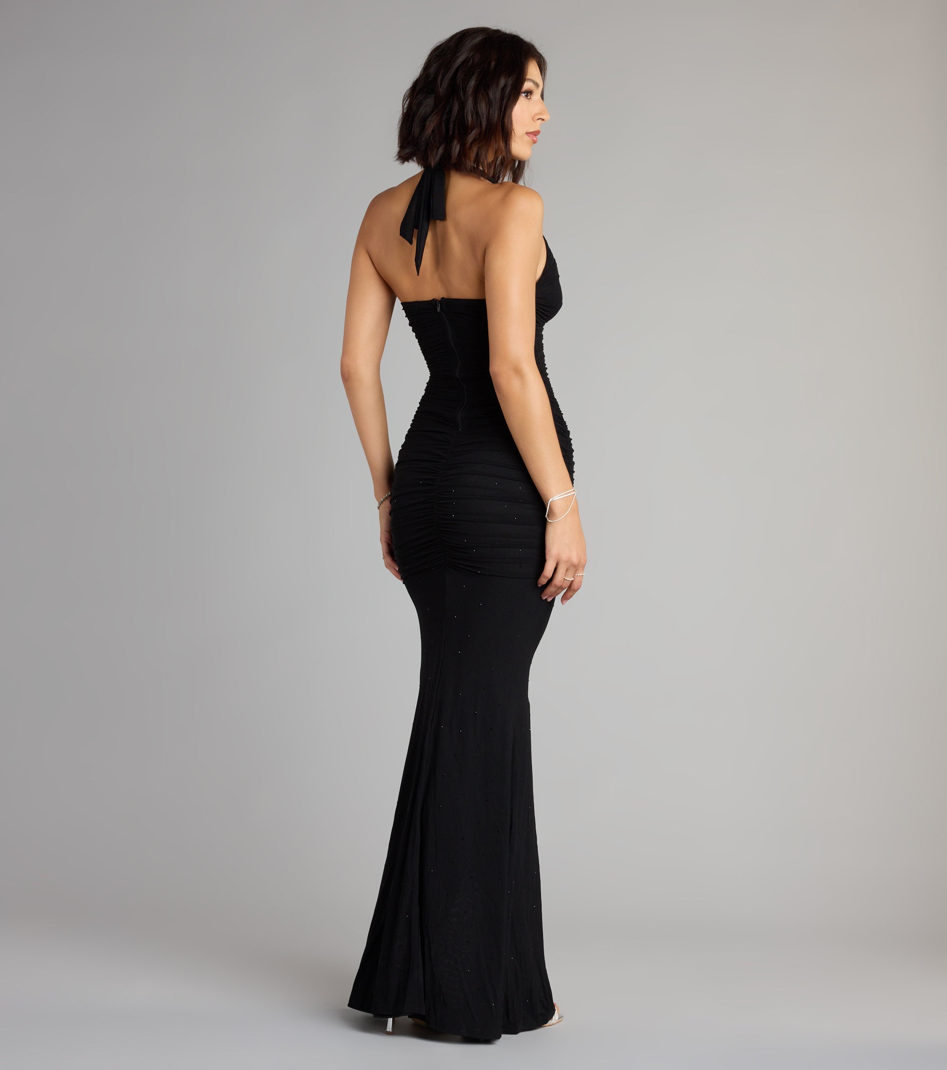Kindra High-Slit Mermaid Halter Dress