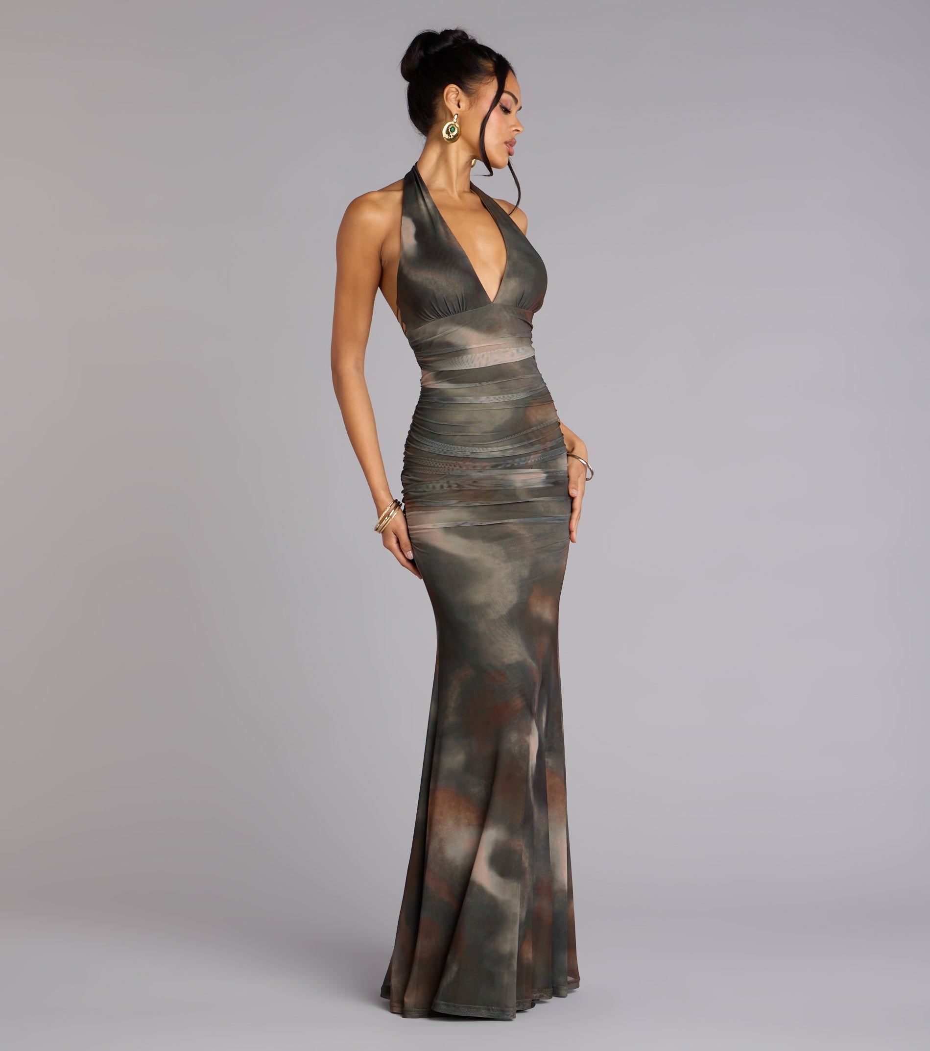 Allina Halter Strappy Mermaid Formal Dress
