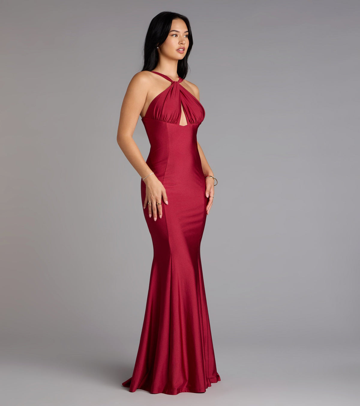 Anne Halter Cutout Mermaid Formal Dress