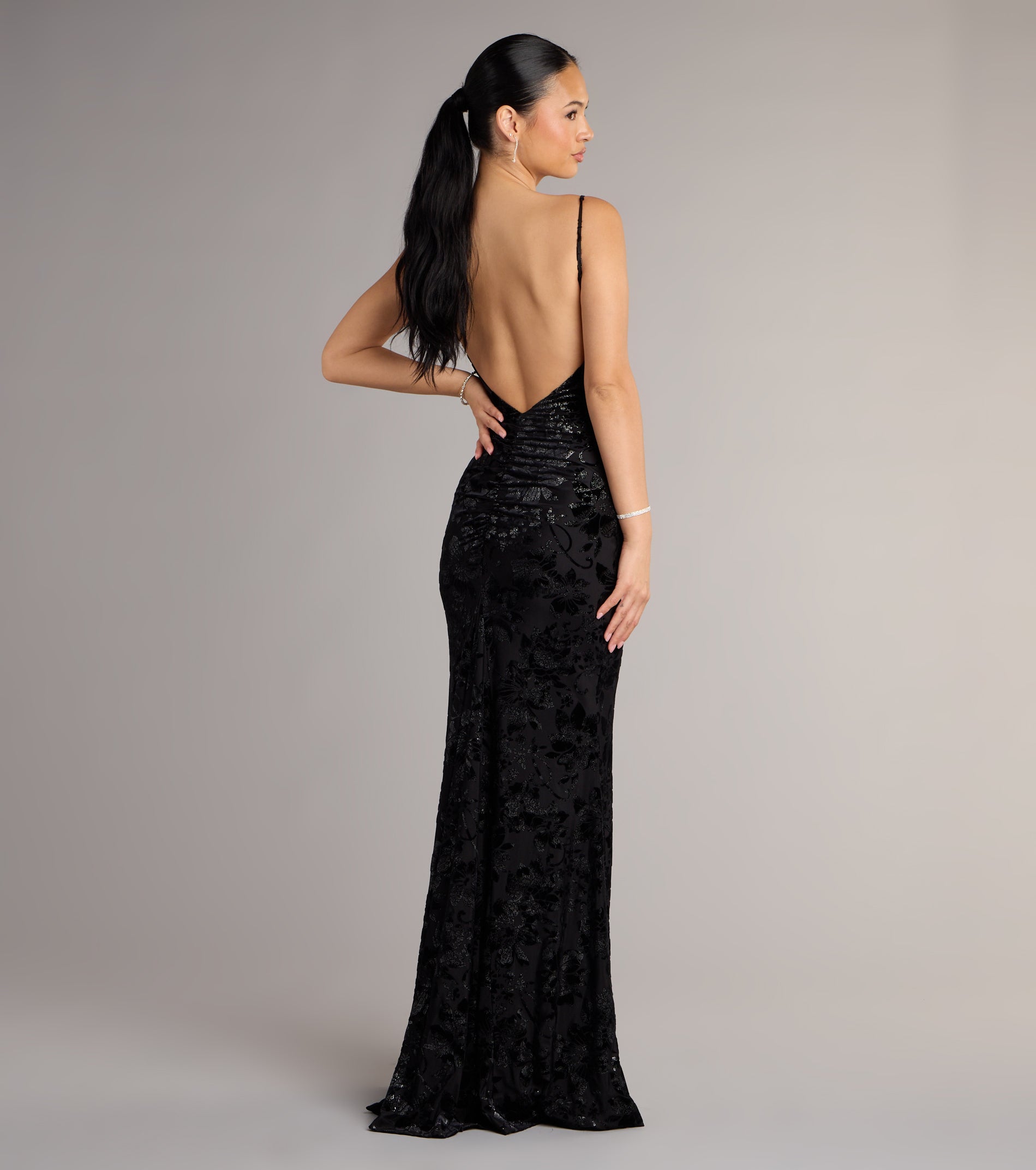 Maddie Velvet Open Back Mermaid Formal Dress