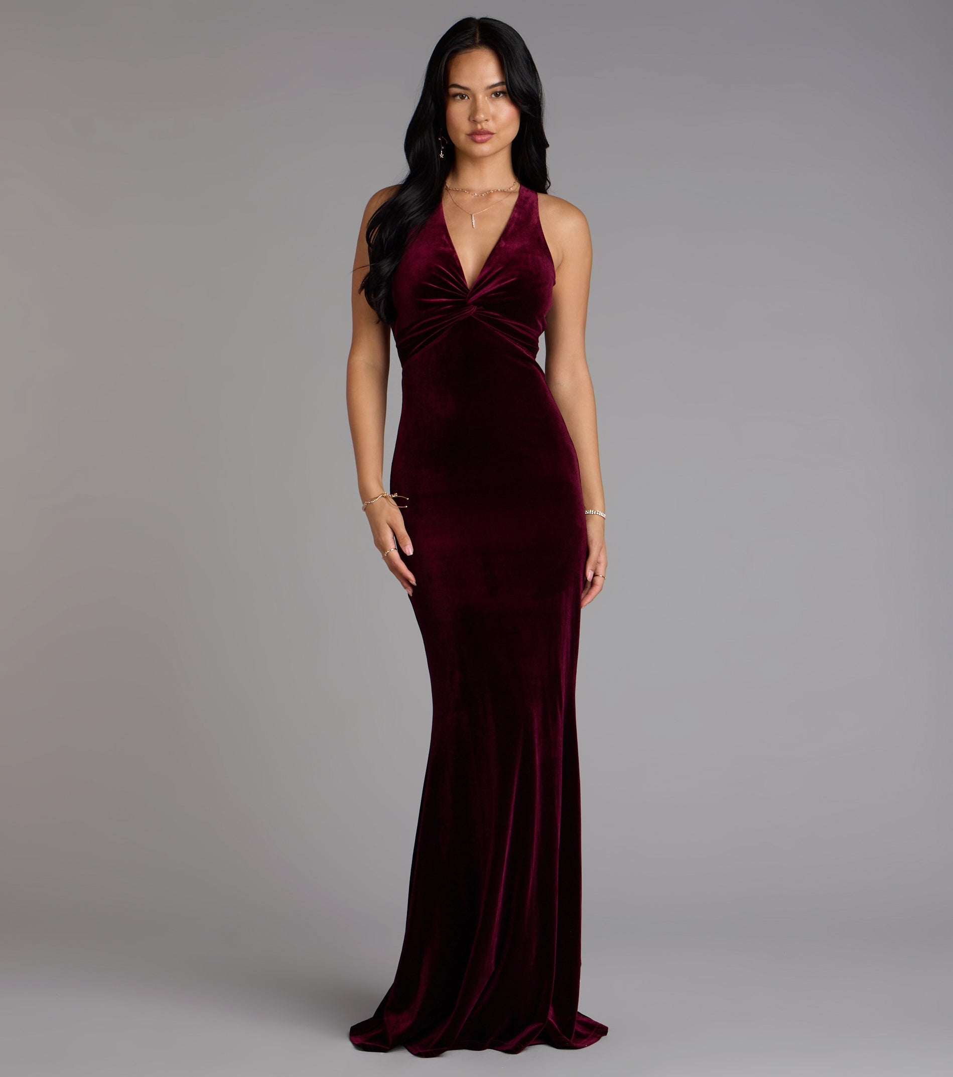 Vivienne Velvet Tie-Back Formal Dress