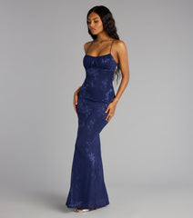 Elaine Jacquard Mesh Mermaid Dress