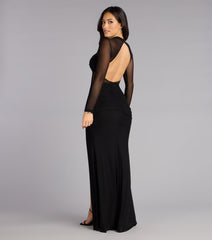 Raelyn Mesh Long Sleeve Mermaid Formal Dress