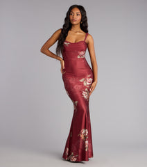 Grace Floral Open Back Mermaid Formal Dress