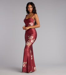 Grace Floral Open Back Mermaid Formal Dress