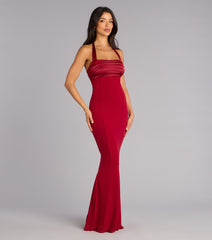 Christine Satin Halter Mermaid Formal Dress