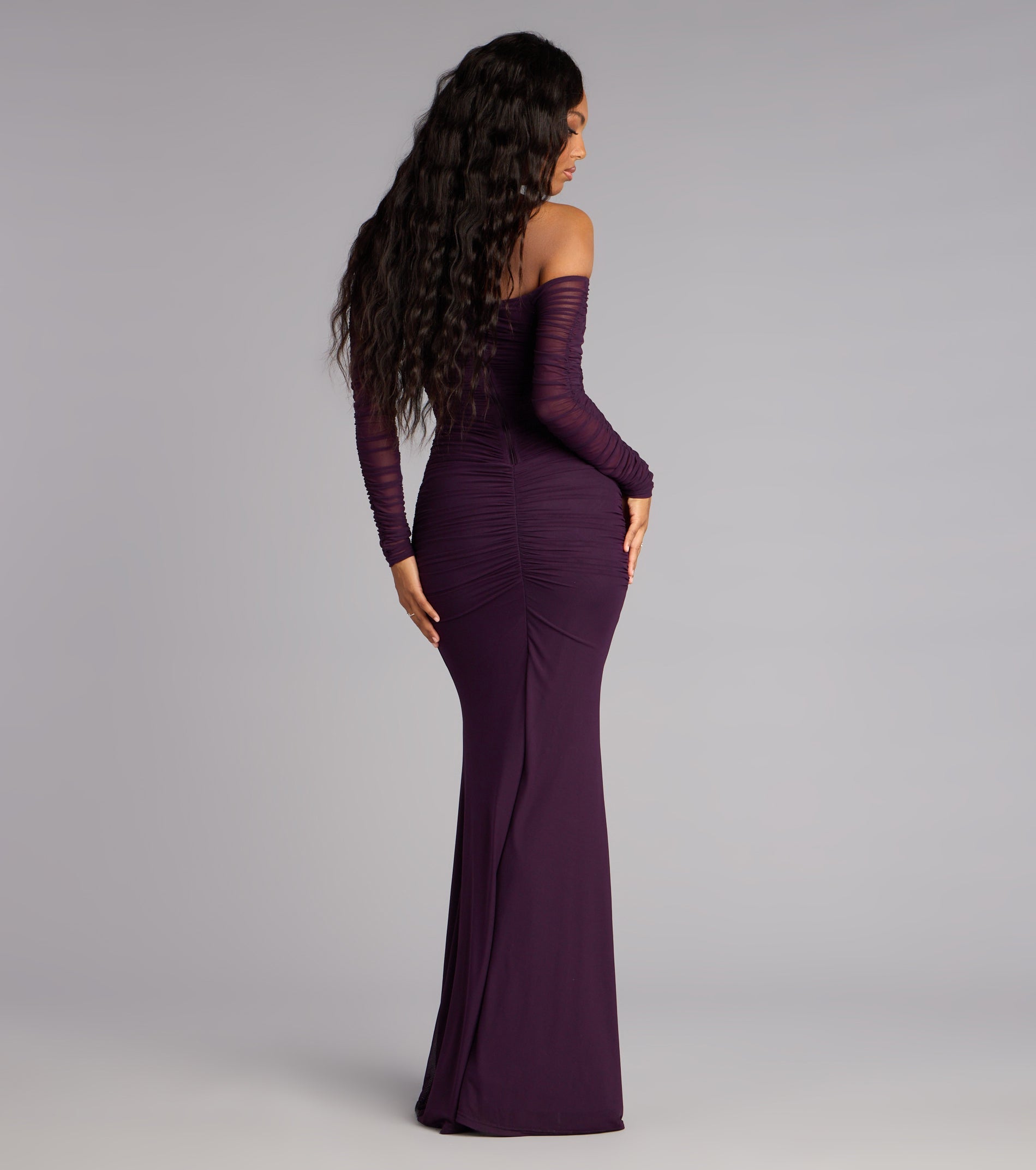 Marla Mesh Off-The-Shoulder Formal Dress