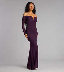 Marla Mesh Off-The-Shoulder Formal Dress