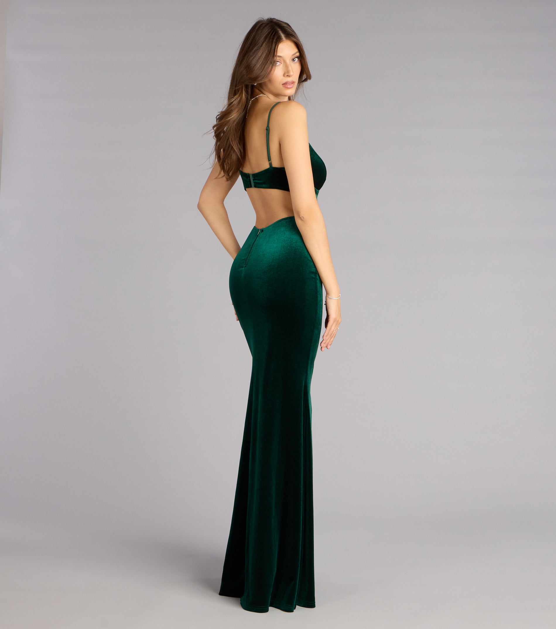 Elisa Velvet Cutout Mermaid Formal Dress