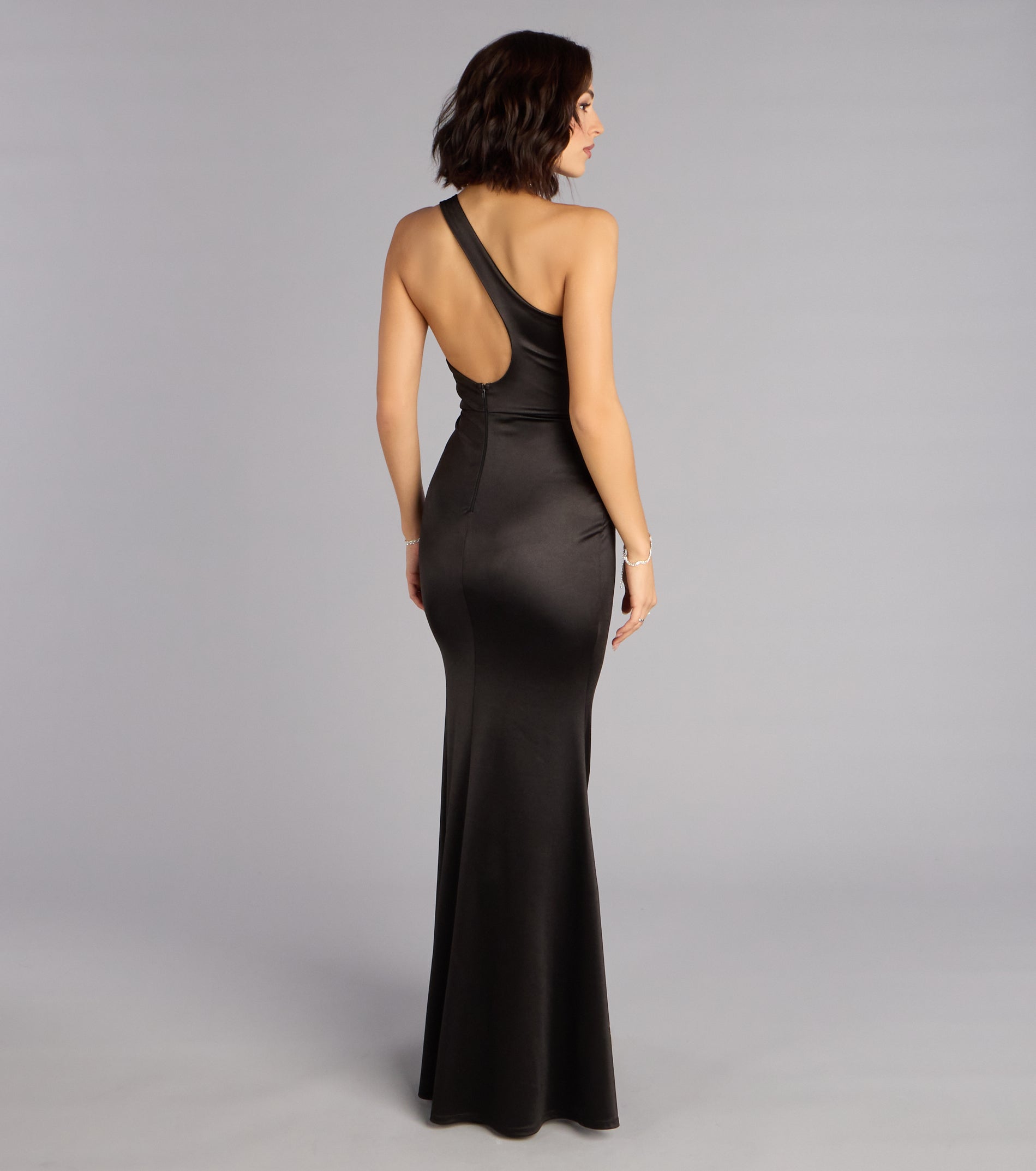 Willow Satin One-Shoulder Formal Dress