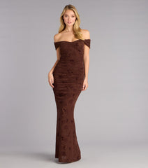 Kourt Flocked Velvet Mermaid Formal Dress