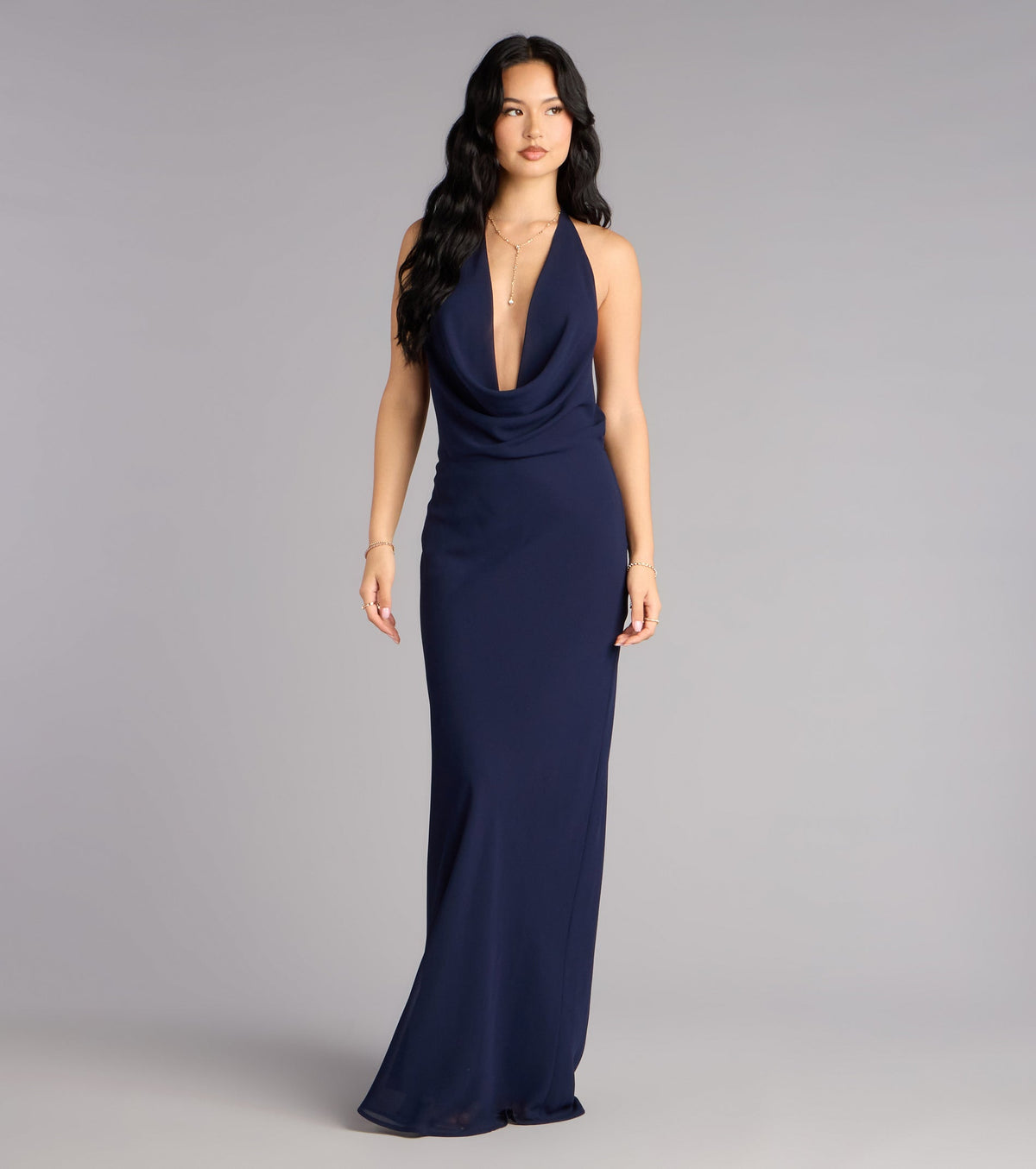Hayley Chiffon Open Back Formal Dress
