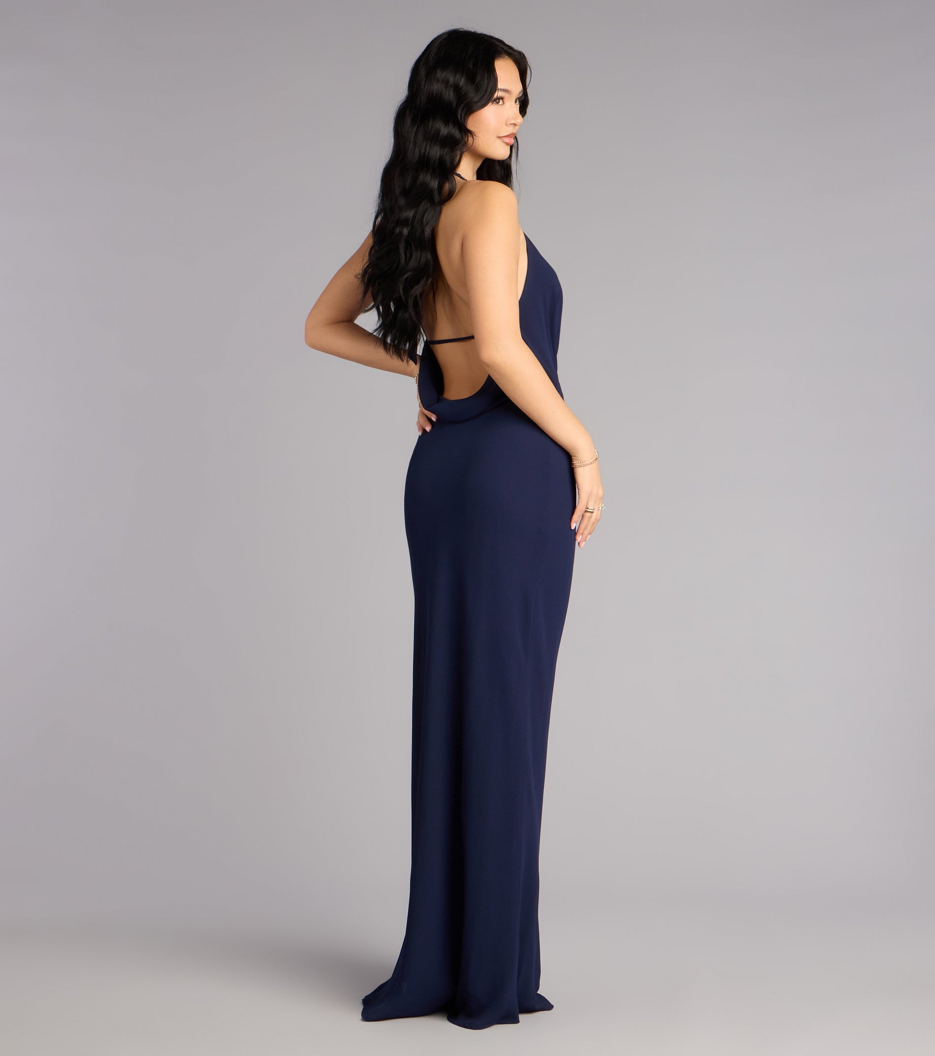 Hayley Chiffon Open Back Formal Dress