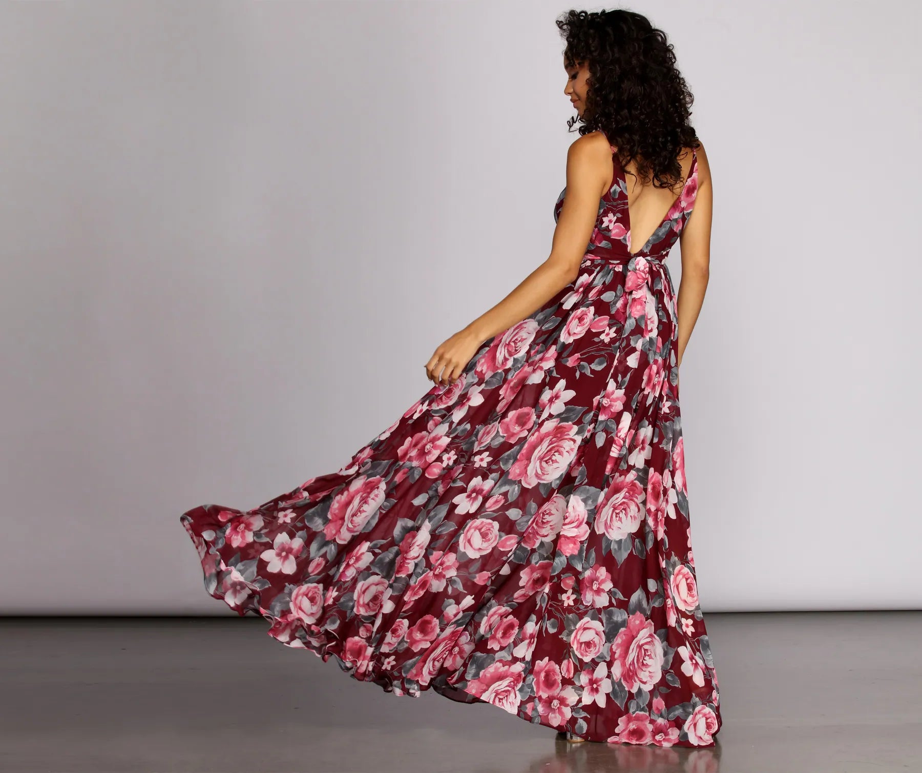 Rowan Floral Chiffon Formal Dress