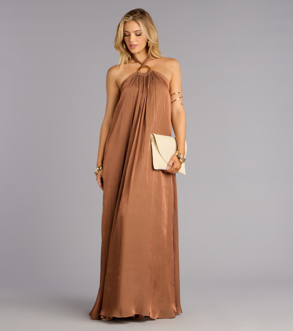 Marlyne Halter Open Back Formal Dress