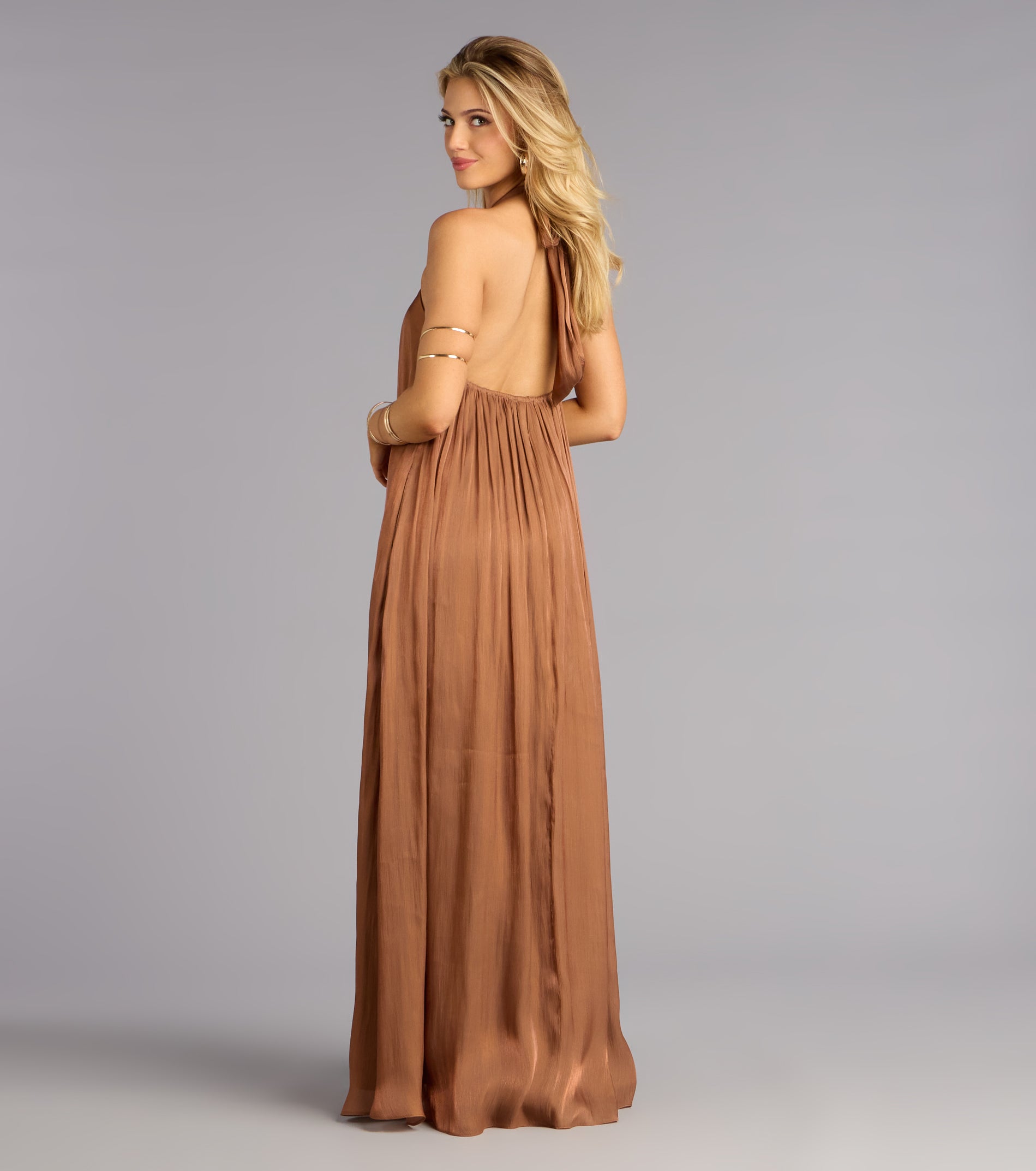 Marlyne Halter Open Back Formal Dress