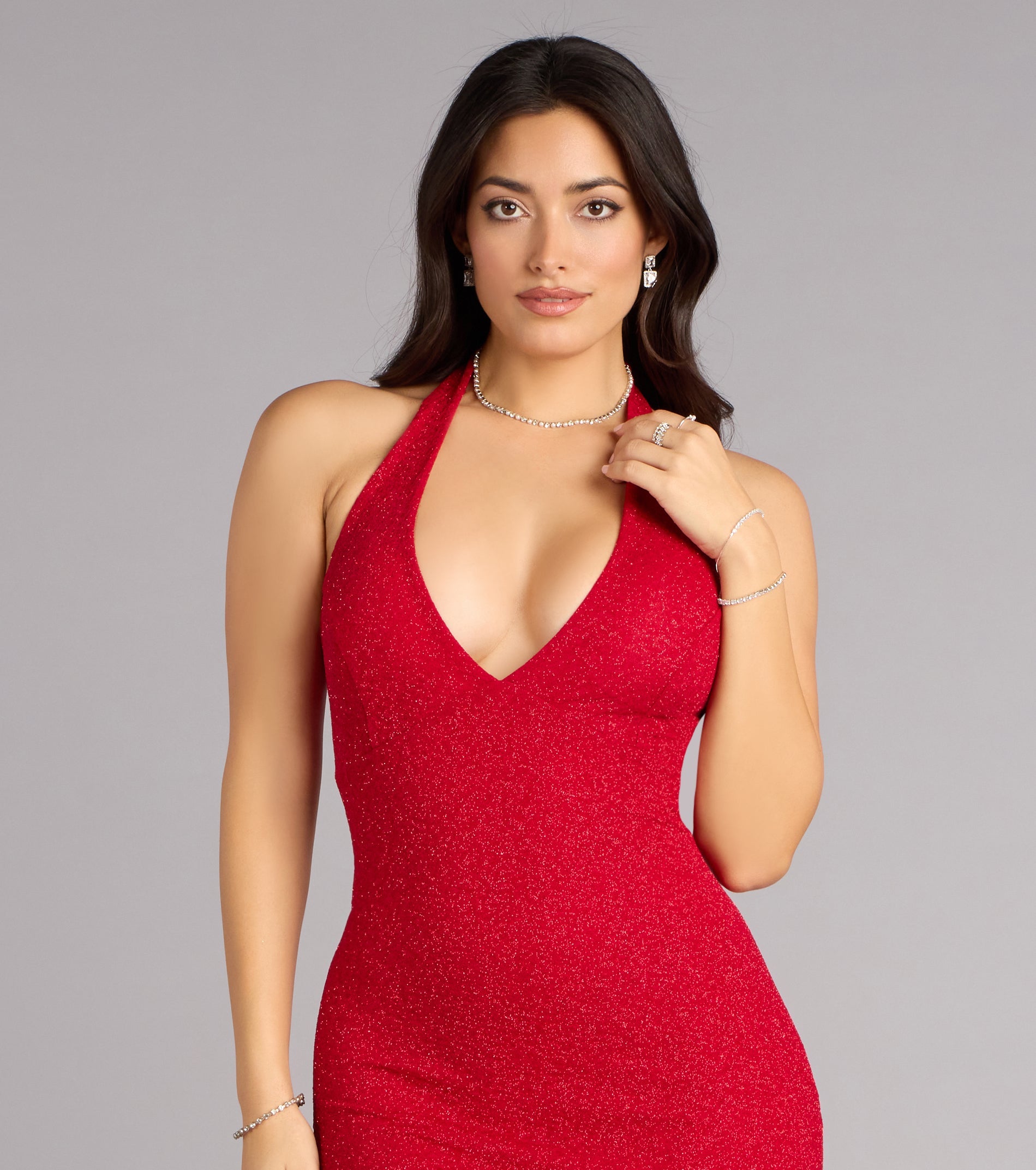 Cleo Glitter Knit Mermaid Formal Dress