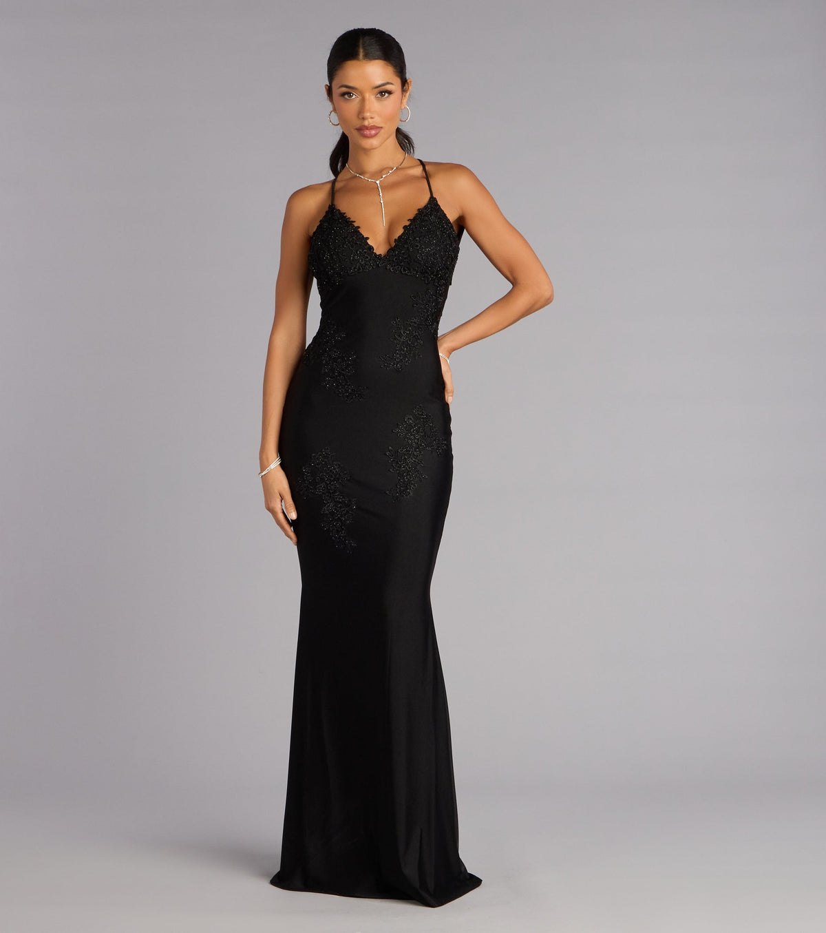 Blanca Open Back Mermaid Formal Dress