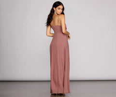 Yelena Chiffon Slit Gown