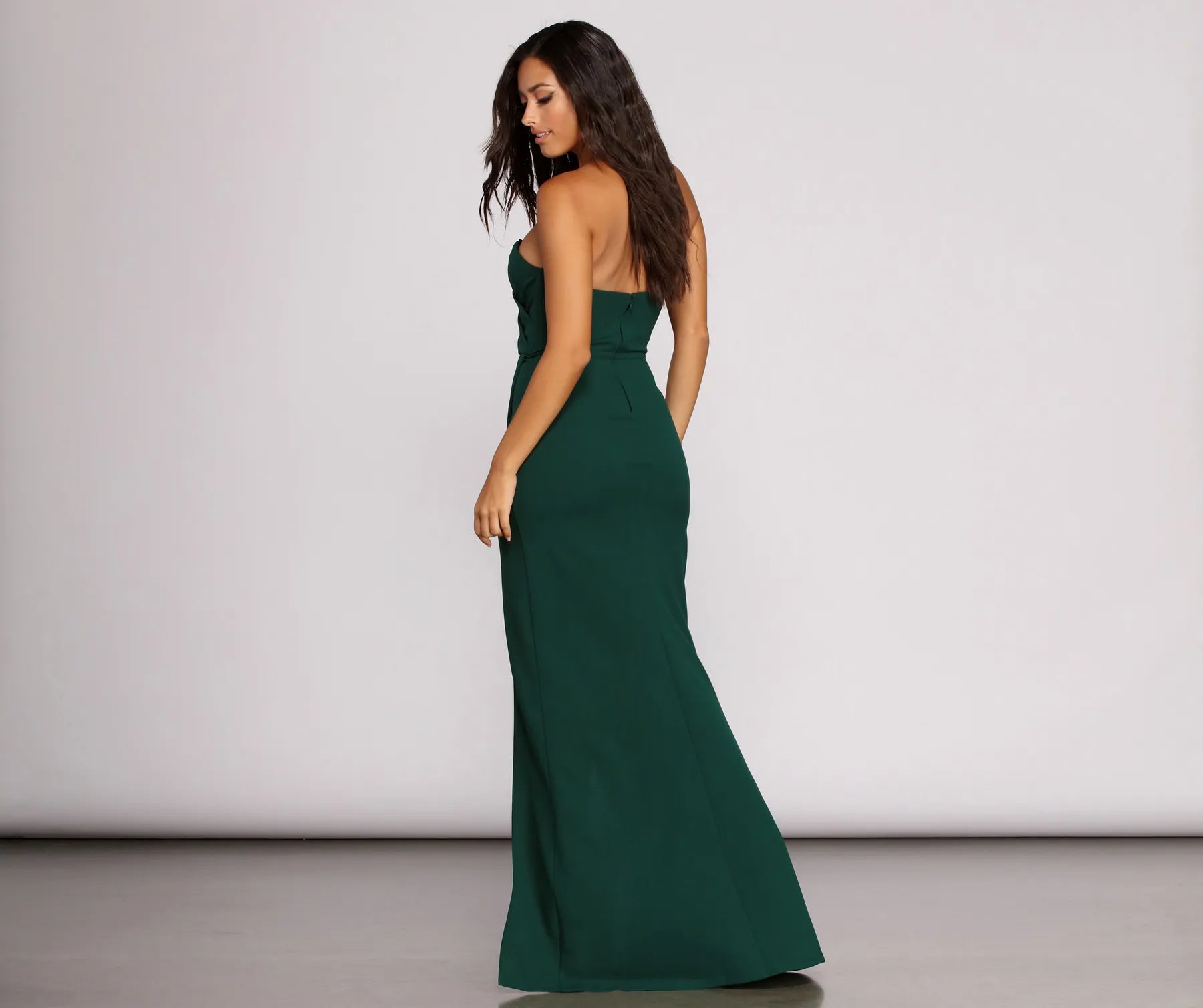 Luisa Strapless Crepe Slim Dress