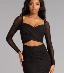 Michelle Glitter Cutout Mermaid Formal Dress