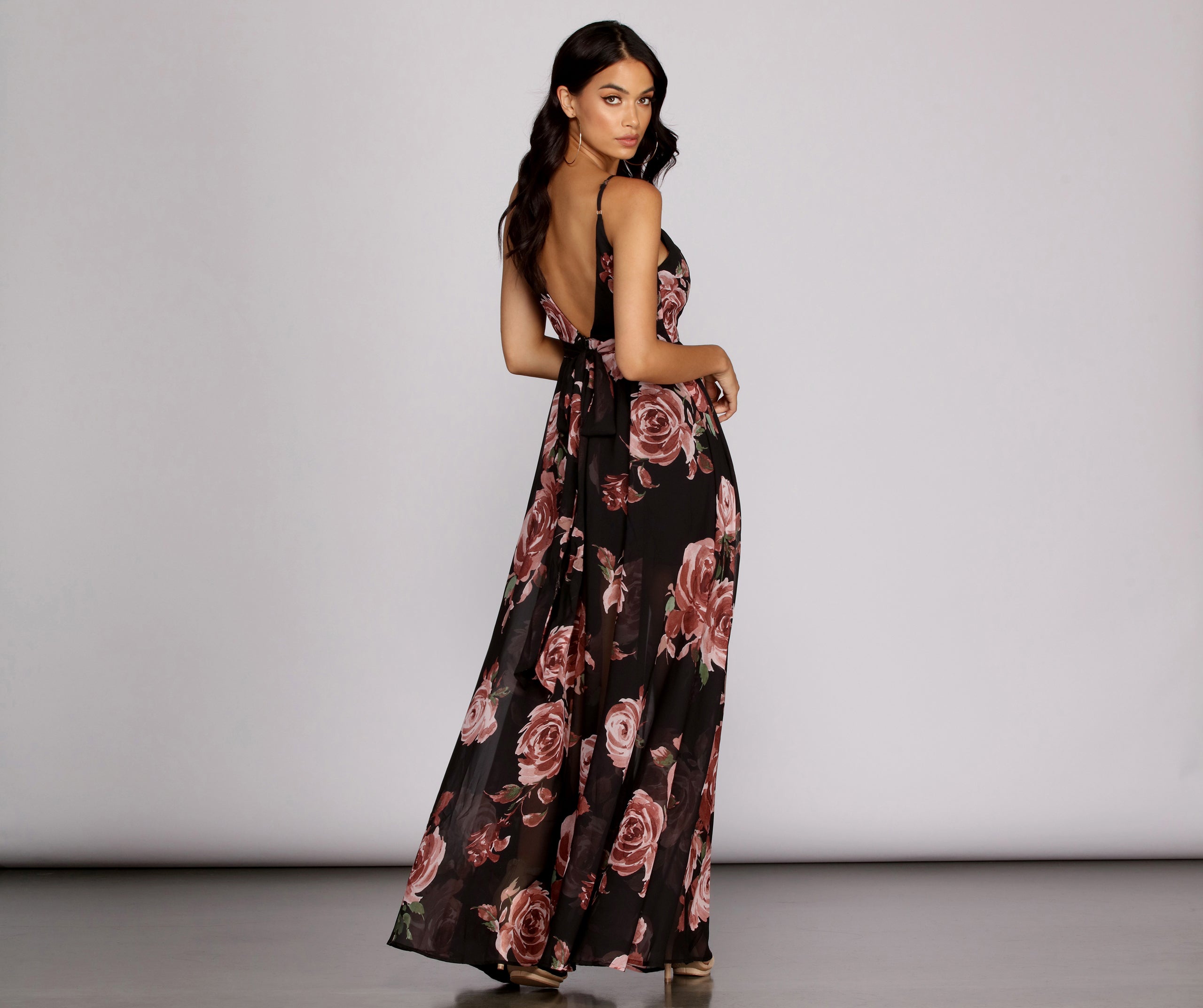 Astrid Chiffon Floral Gown