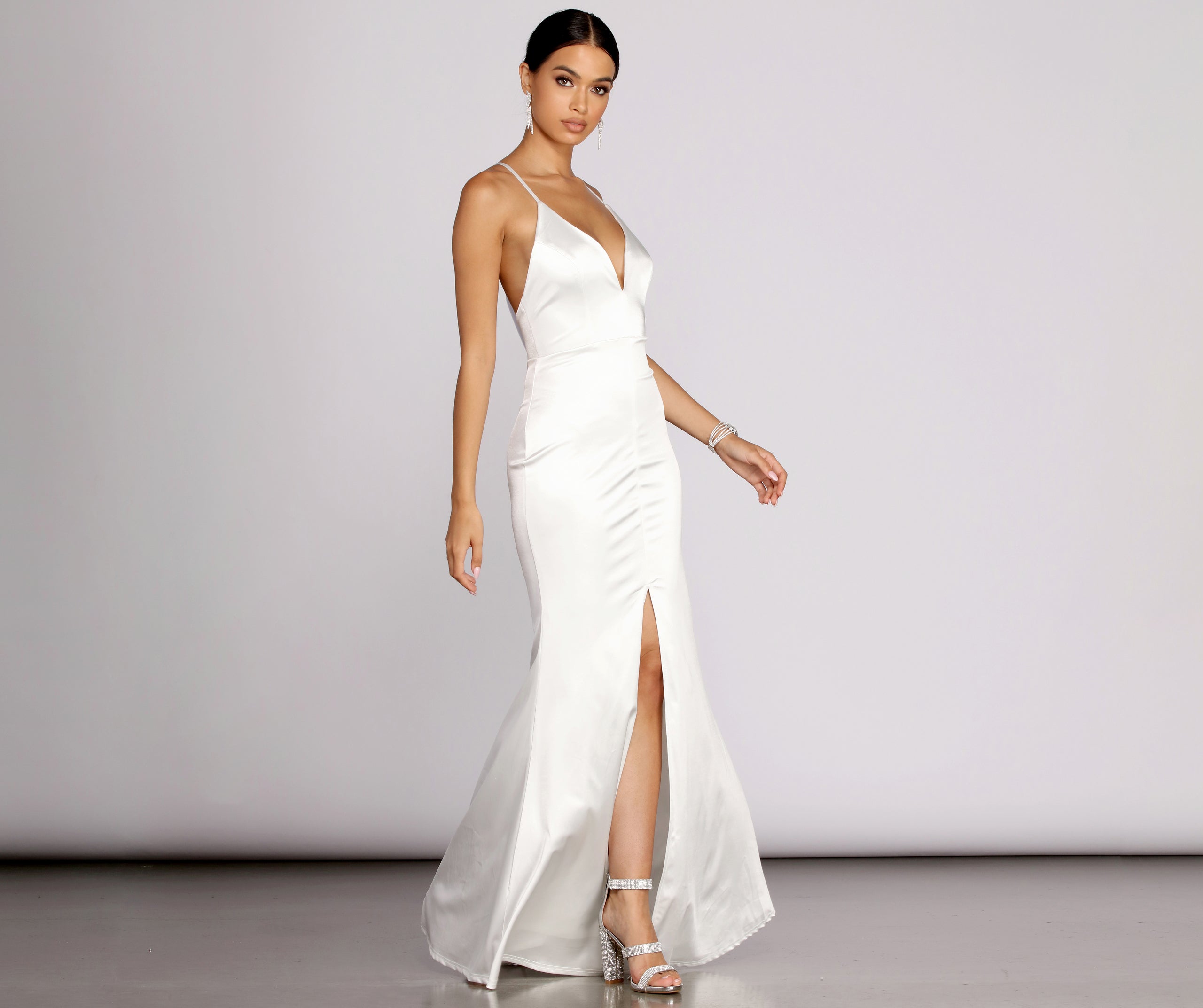 Raelynn Satin Cross Strap Dress