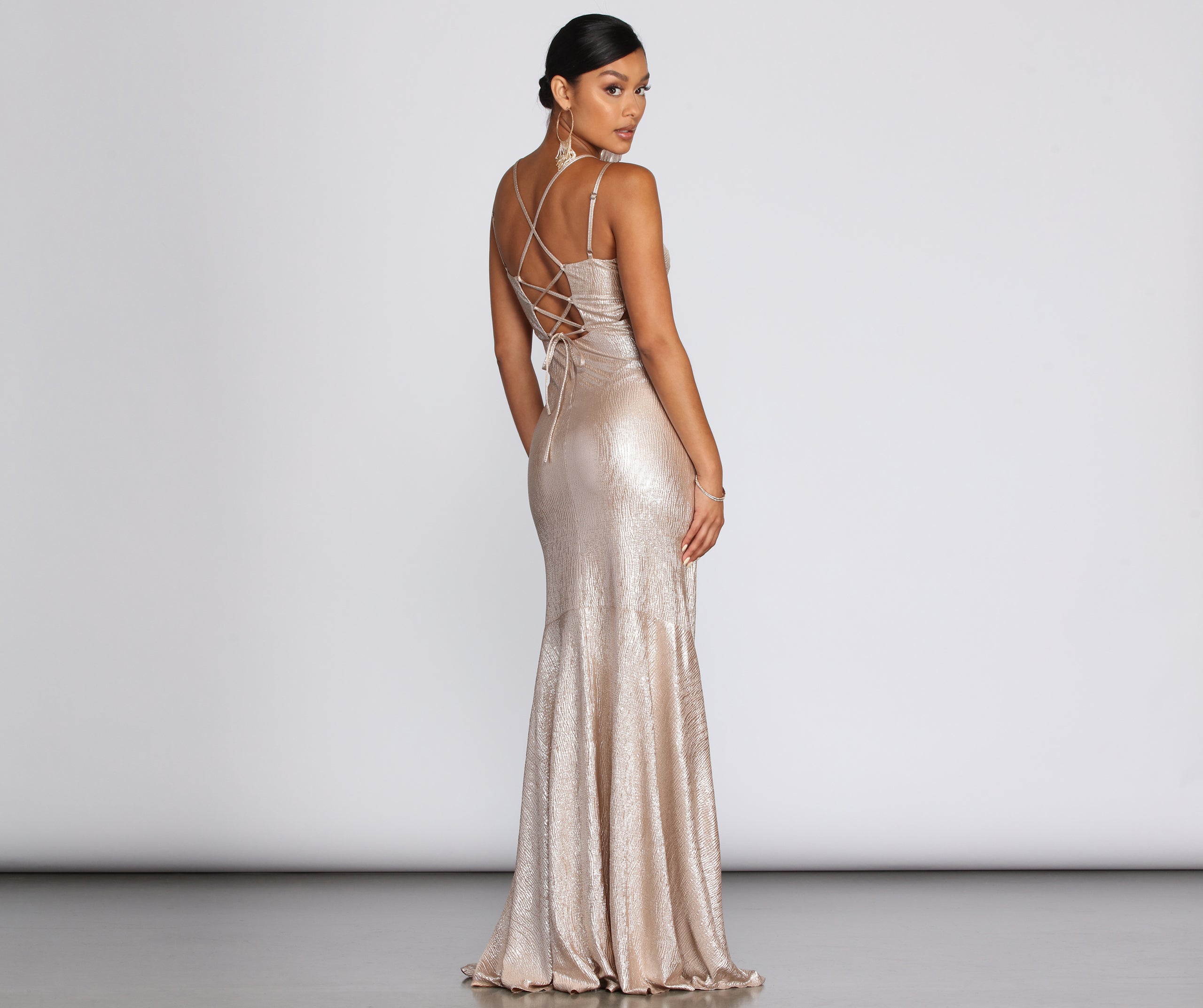 Rose Marie Metallic Formal Dress