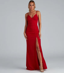 Evanna Formal Crepe Ruched Dress