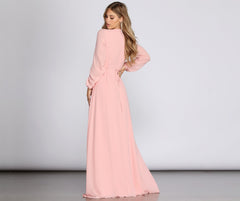 Mavis Chiffon Wrap Gown