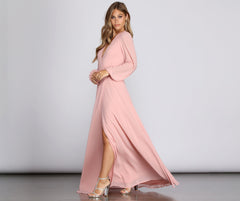 Mavis Chiffon Wrap Gown