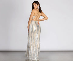 Constance Lace Back Sequin Dress