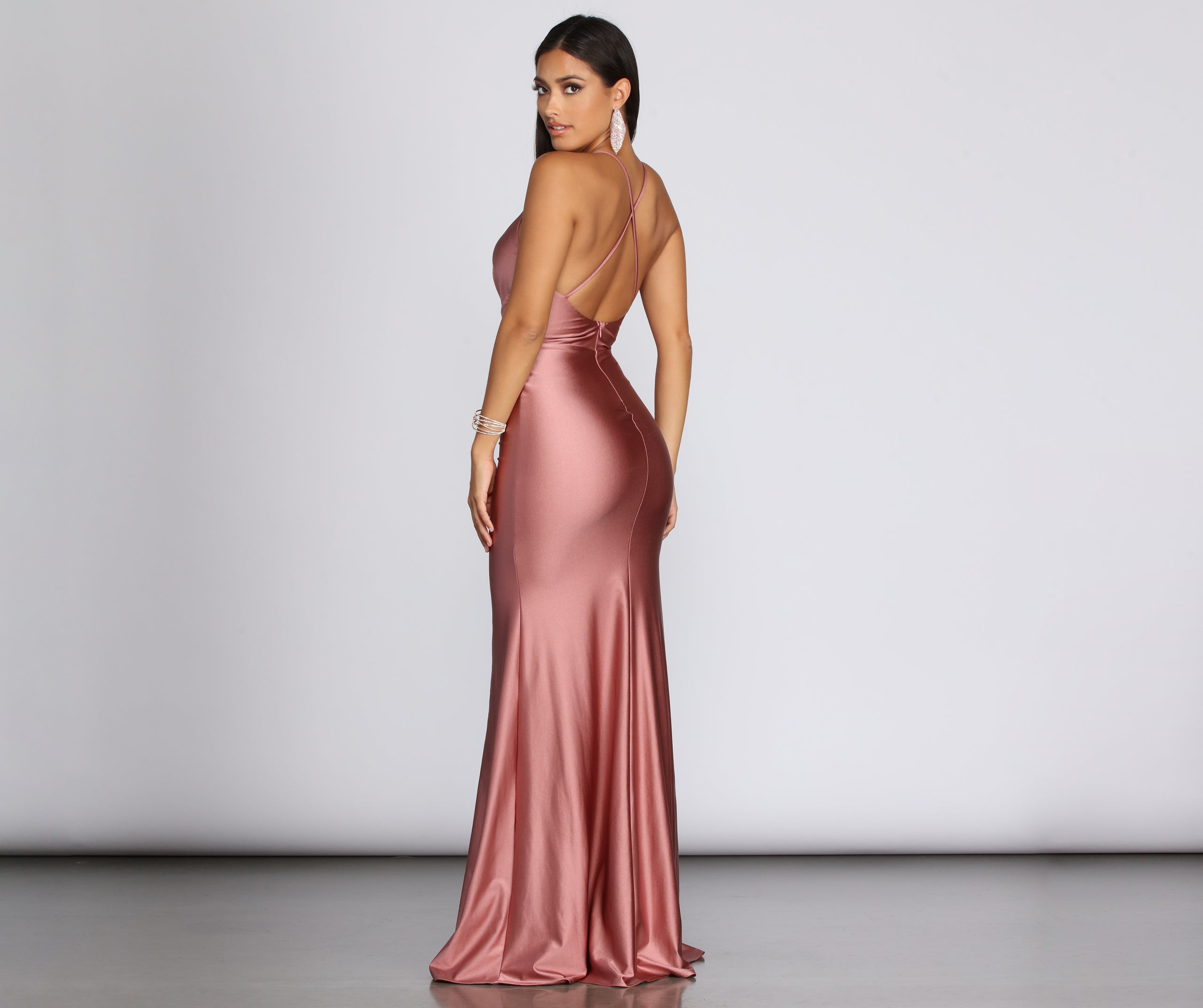 Jerry Cross Back Draped Gown