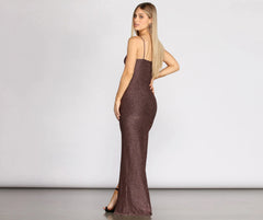 Kaitlin Long Glitter Evening Gown