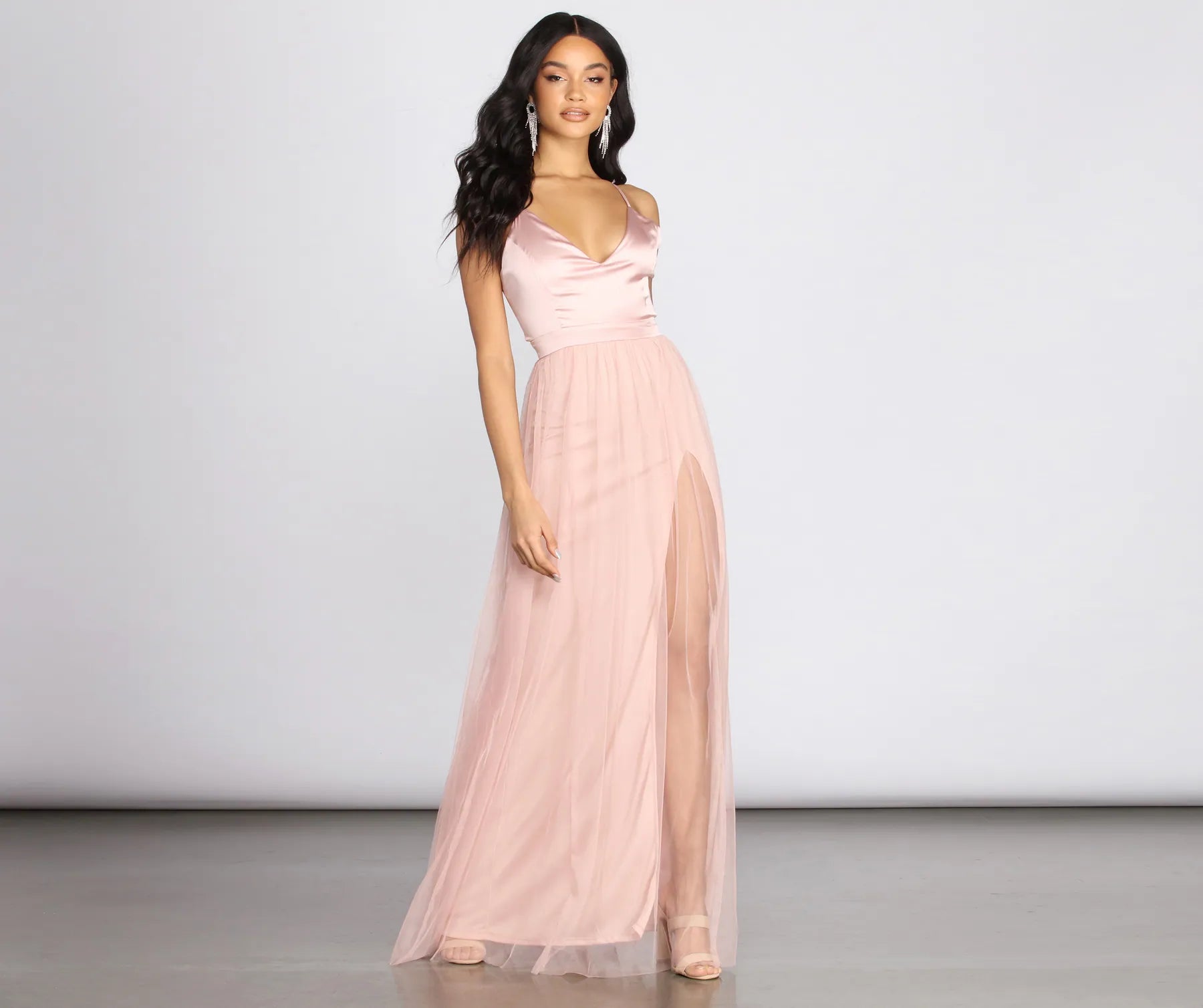 Haisley Formal Tulle And Satin Dress