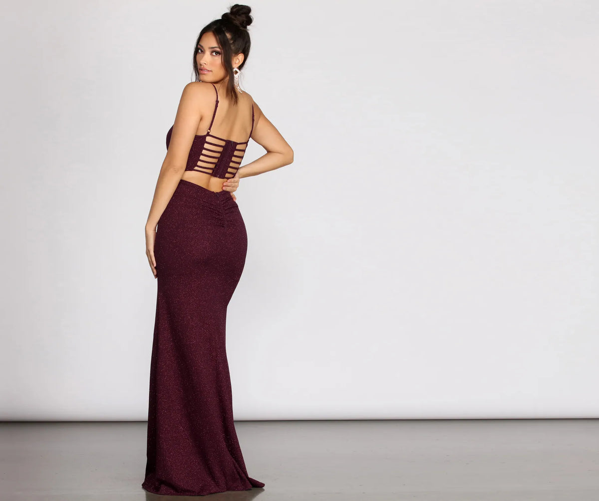 Sawyer Glitter High Slit Dress