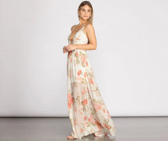Tori Floral Chiffon A-Line Dress